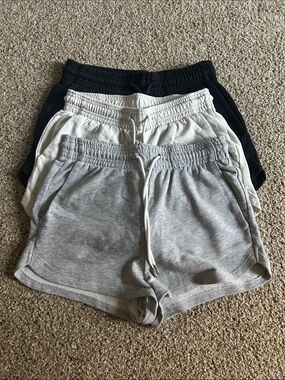 H&M Women's High Waist Lounge Shorts - Gray, Cream & Black (3-Pack)